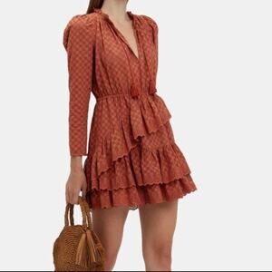 Ulla Johnson Josette Mini Dress | Umber Red Eyelet Size 0